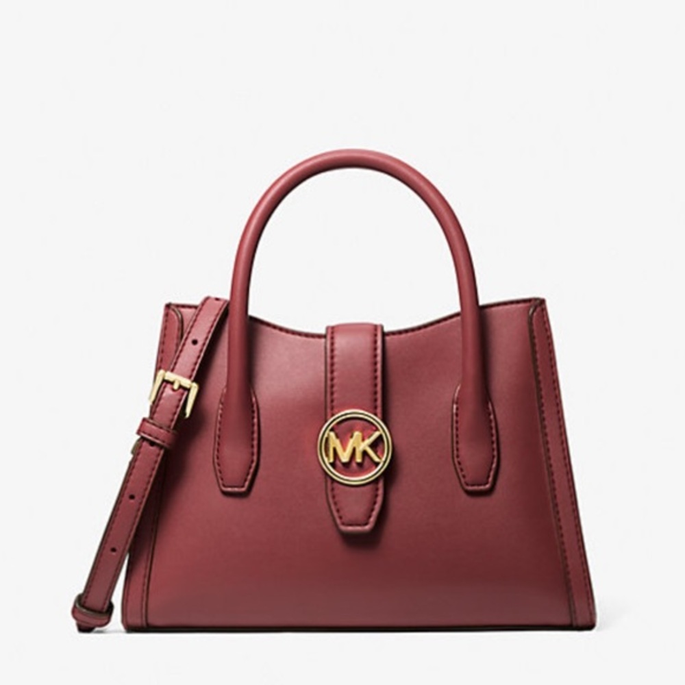 MICHAEL KORS
Gabby Small Faux Leather Satchel
COLOR DARK CHERRY 
NWT